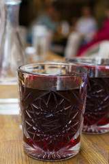 glass with red drink