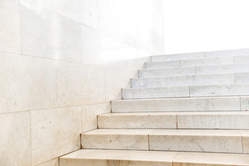Marble staircase with stairs in abstract luxury architecture
