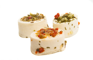 French cheese with spices isolated