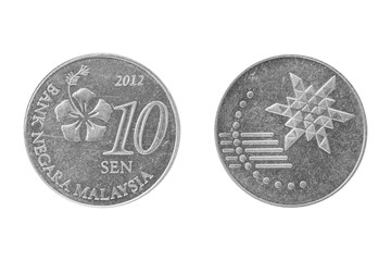 coin of malaysia isolated on white background - clipping paths © nuruddean