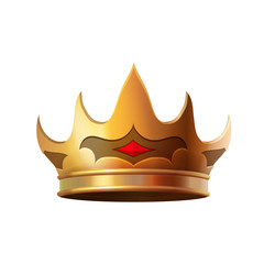 Isolated gold crown realistic icon illustration