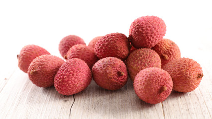 group of  litchi, litchee or lychee