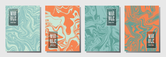 Party flyer or journal cover marble background patterns vector set.