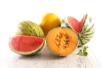 assorted melon and watermelon