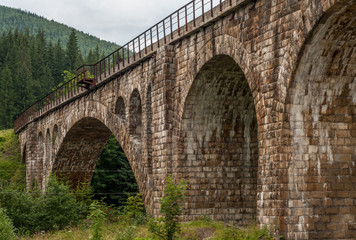 Fototapeta na wymiar Carpathian aqueduct, Carpathian mountains, Ukraine 