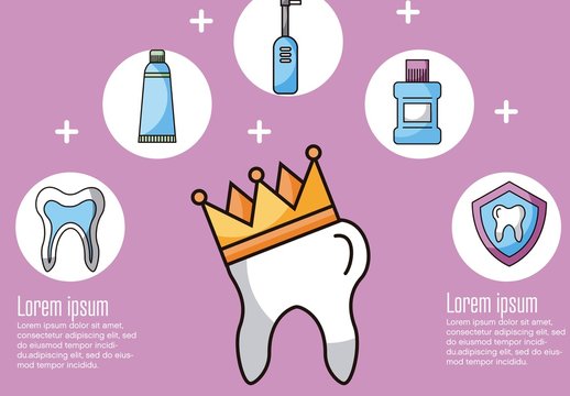 Purple Blue White Dental Care Hygiene Infographic Template