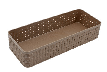 Empty plastic basket isolated on white