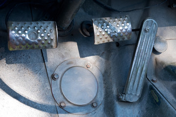 Old used pedals of a all-terrain vehicle
