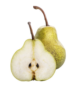 Fresh pear isolated on white background. Clipping path