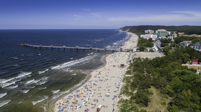 Międzyzdroje - a picturesque Polish resort on the Baltic coast from a bird's eye view