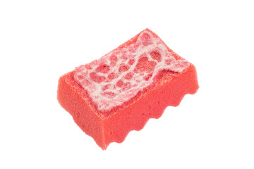 Kitchen sponge worn out isolated on the white background