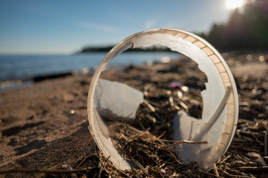 Plastic waste on shore