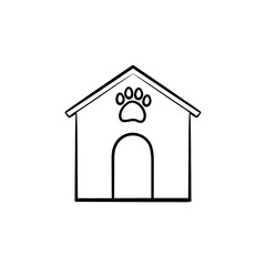 Doghouse hand drawn outline doodle icon