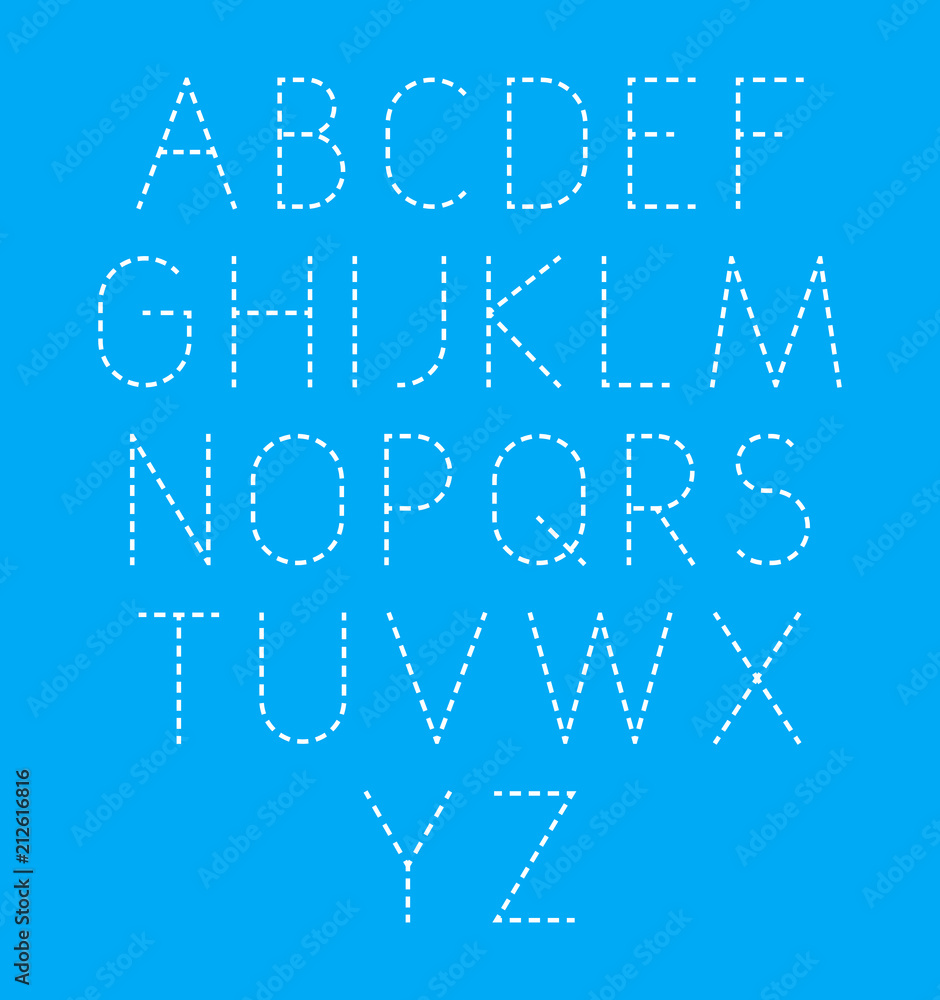 Poster vector dotted line font. modern geometric stylized letters.