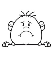rand mauer wand text feld schreiben fläche schild gesicht kopf traurig weinen heulen tränen unglücklich depressiv clipart comic cartoon