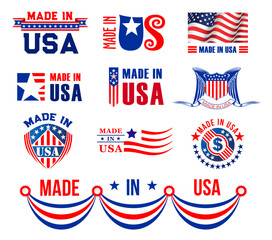 Vector icons or bagdes for made in USA © Vector Tradition