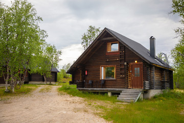Finnish Wild hut in national park is place for travelers in camping site in Finland