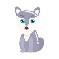 Cute wolf vector illustration.