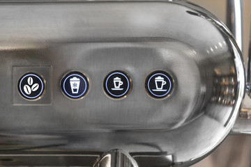 Obraz premium Buttons in the coffee machine Configuration modes of the coffee machine.