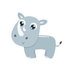 Cute rhinoceros vector illustration. Vector illustration.