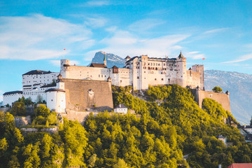 Hohensalzburg Fortress at sunset, Salzburg, Austria