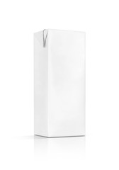 blank packaging milk box isolated on white background