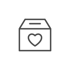 Donation box line icon