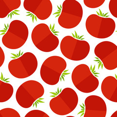 Decorative seamless vegetable pattern. Modern fashion texture background design with abstract ordered tomato vegetables in natural rose and red colors. Vector illustration for backdrop print template