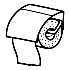 tissue paper / cartoon vector and illustration, black and white, hand drawn, sketch style, isolated on white background.