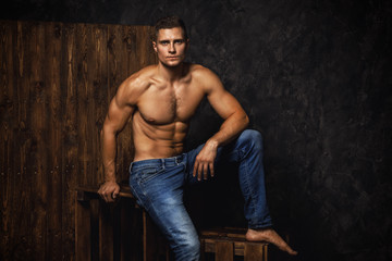 Portrait of handsome muscular and sexy man