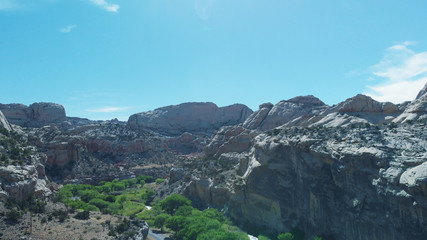 Aerial panorama of Zion National Park landscape, Utah