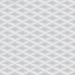 Vector white embossed pattern plastic grid seamless background. Diamond shape cell endless texture. Web page fill light geometric pattern.