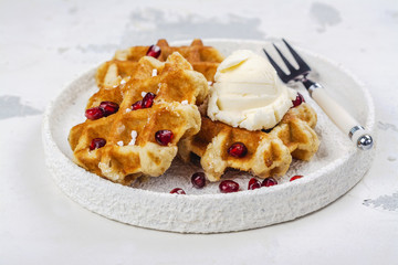 Homemade thick belgium waffles