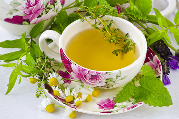 Alternative Medicine. Herbal Therapy. Infusion of healing plants.