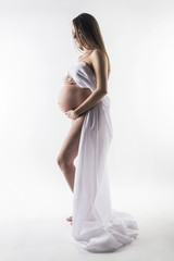 Obraz premium Pregnancy beauty Full body of a pregnant woman