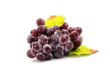 Red grapes on a white background