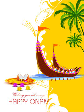 Happy Onam background for Festival of South India Kerala