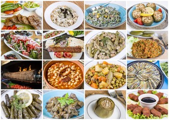 Traditional Turkish foods collage