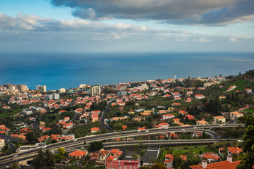 View from Pico dos Barcelos to the Funchal city, Madeira, Portugal