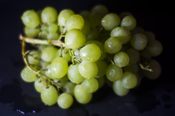 Bunch of delicious and fresh white grapes