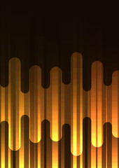 golden melt speed overlap in dark background, layer motion backdrop, simple technology template, vector illustration