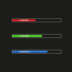 Progress loading bar with lighting. Concept technology. Vector illustration