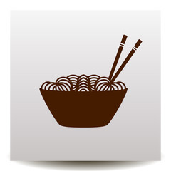 soup plate with noodles and chopsticks