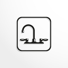 Kitchen faucet for water. Vector icon.