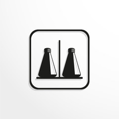 Salt and pepper shaker. Vector icon.