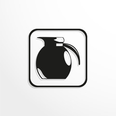Decanter for liquids. Vector icon.