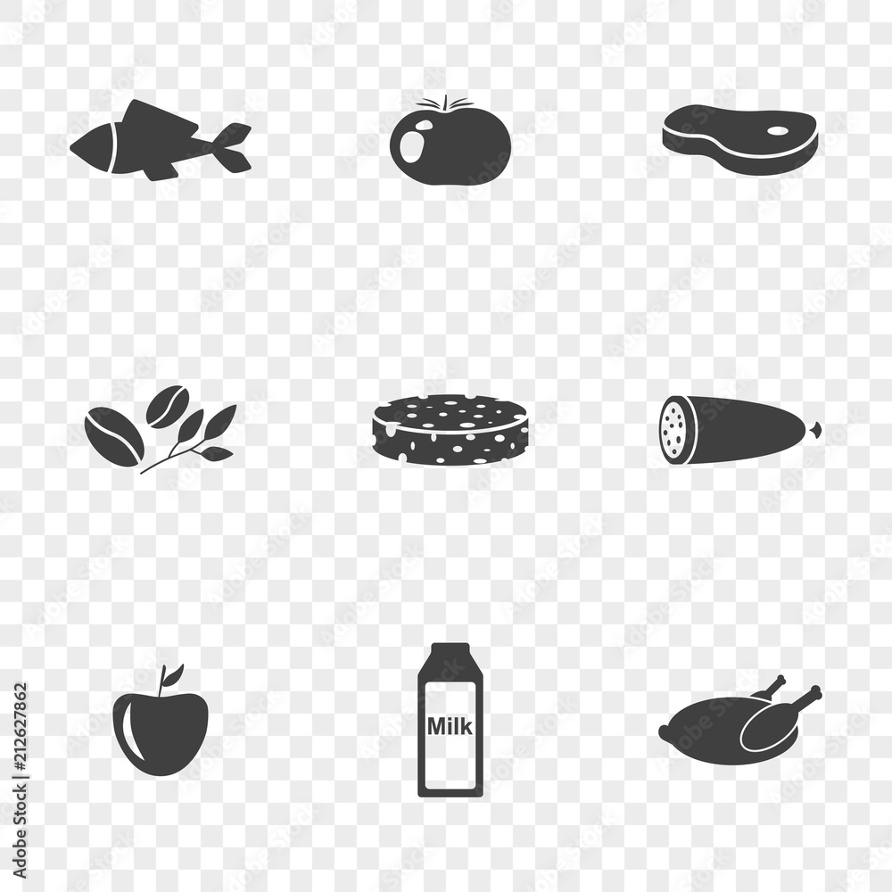 Canvas Prints set of food icons. vector on a transparent background