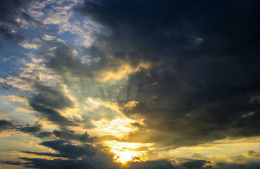 clouds and sunset in Thailand