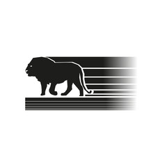 Logo with the image of a lion. Vector illustration.