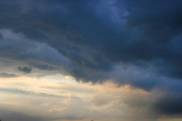 Rain clouds and sunset in Thailand